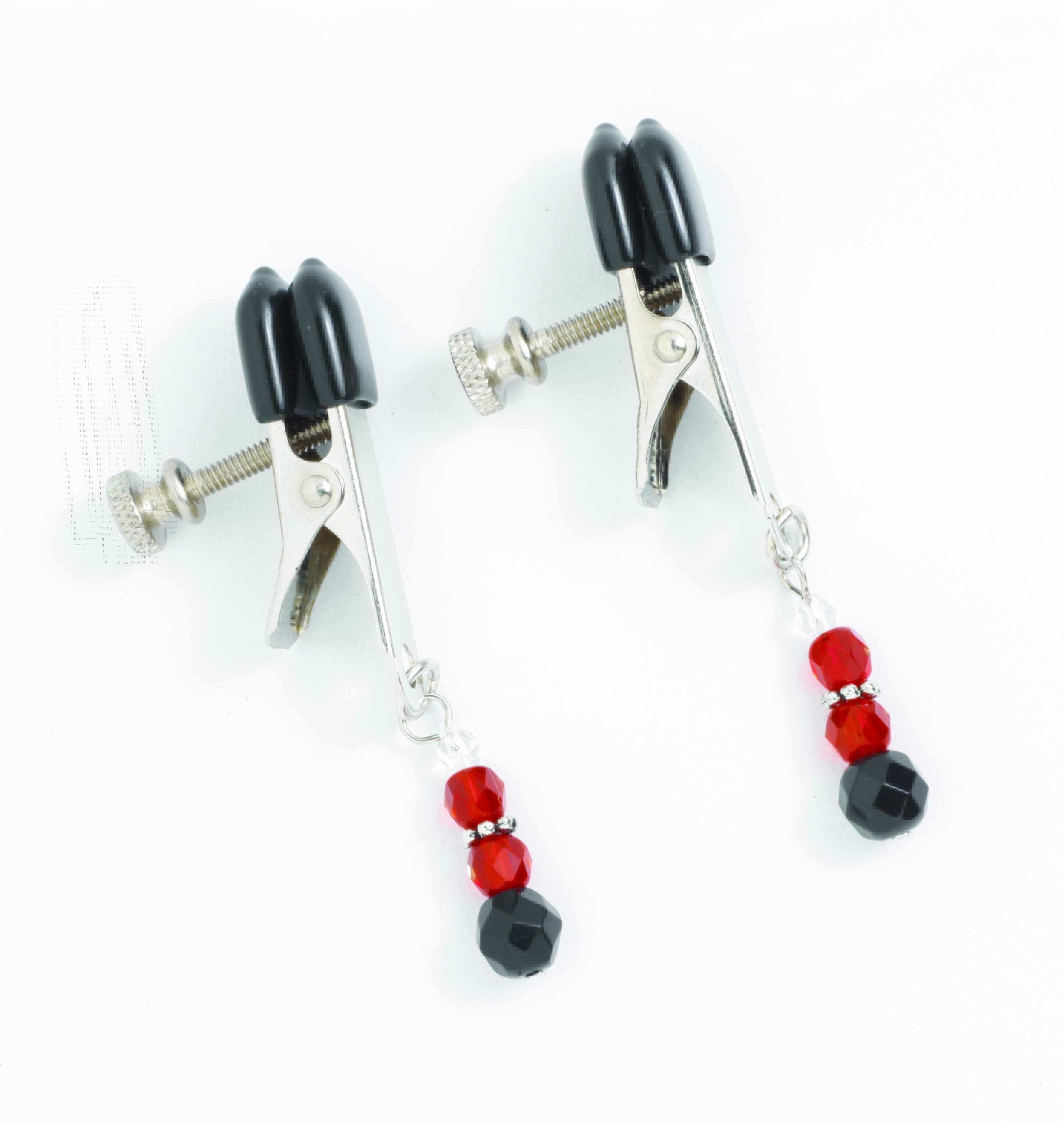 BROAD TIP CLAMP W/RED BEADS