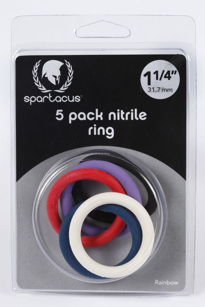 COCK RINGS NITRILE 5PC RAINBOW - Click Image to Close