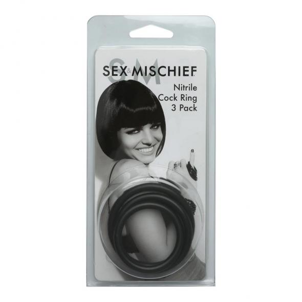 SEX & MISCHIEF NITRILE COCKRING 3 PACK