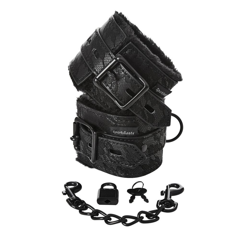 SINCERELY LACE FUR LINED HAND CUFFS - Click Image to Close