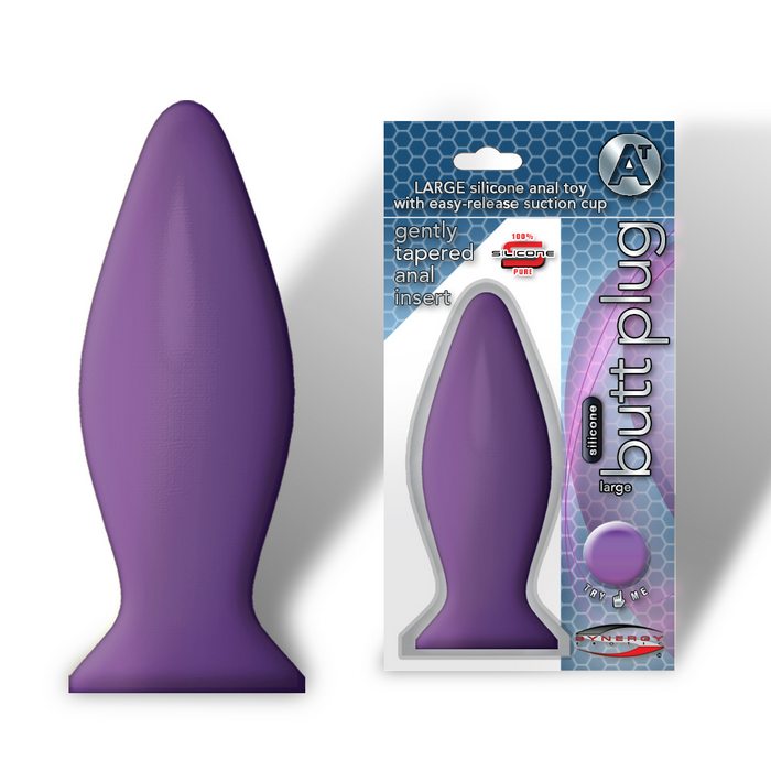 (D) SILICONE BUTT PLUG LARGE LAVENDER - Click Image to Close