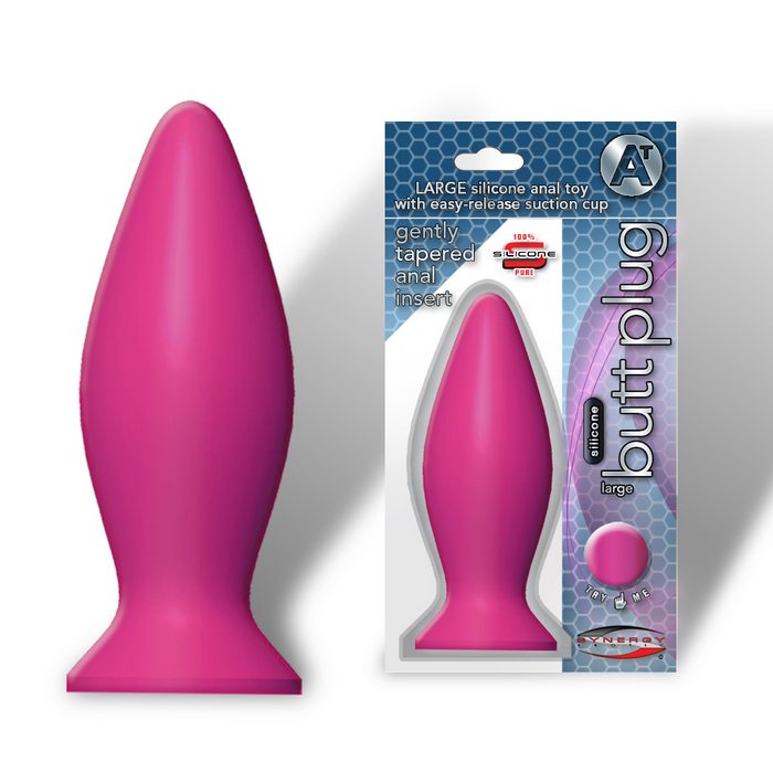 (D) SILICONE BUTT PLUG LARGE P PINK - Click Image to Close