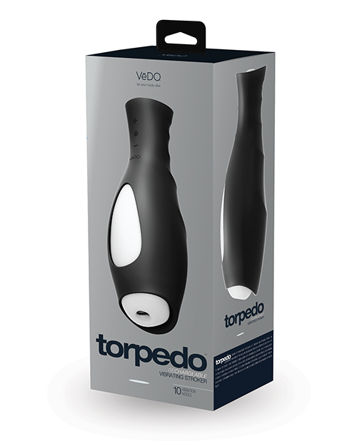 VEDO TORPEDO RECHARGEABLE STROKER JUST BLACK W/ GLOW SLEEVE - Click Image to Close