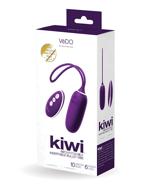 VEDO KIWI RECHARGEABLE BULLET INSERTABLE DEEP PURPLE - Click Image to Close