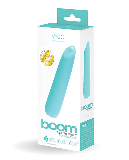 VEDO BOOM RECHARGEABLE WARMING VIBE TEASE ME TURQUOISE - Click Image to Close