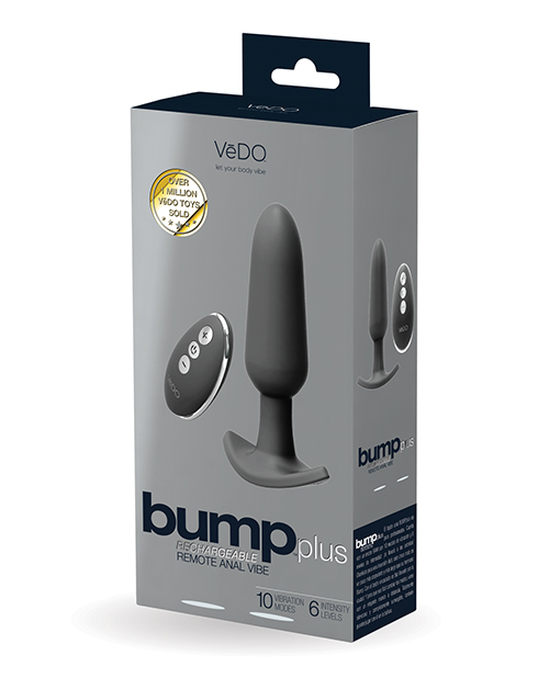 VEDO BUMP PLUS RECHARGEABLE REMOTE CONTROL ANAL VIBE JUST BLACK - Click Image to Close