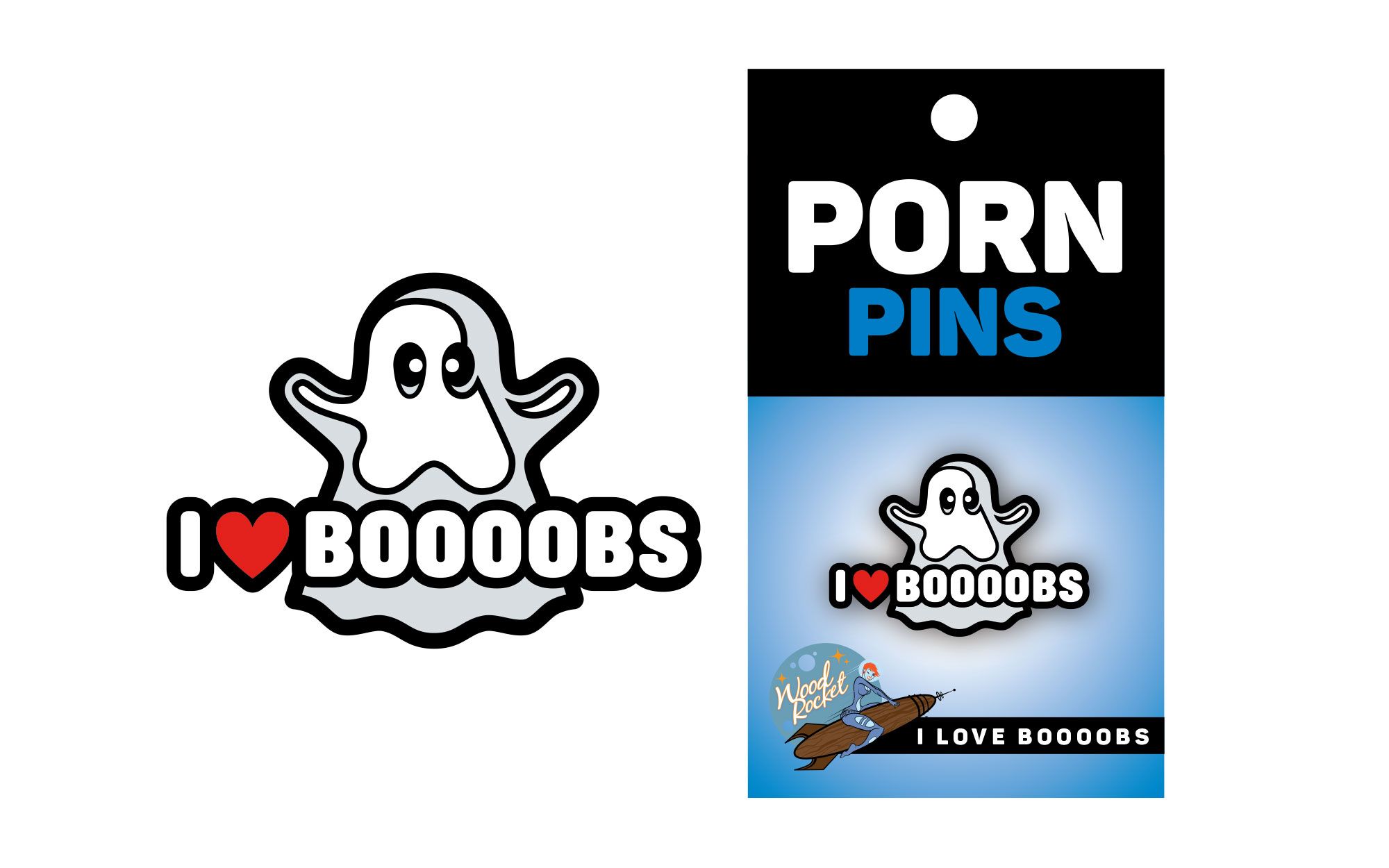 GHOST I HEART BOOBS PIN (NET) - Click Image to Close