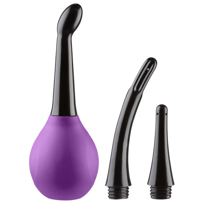 CLOUD 9 FRESH + DELUXE ANAL SOFT TIP ENEMA DOUCHE 11.8 OZ W/ 3 SOFT NOZZLE TIPS - Click Image to Close