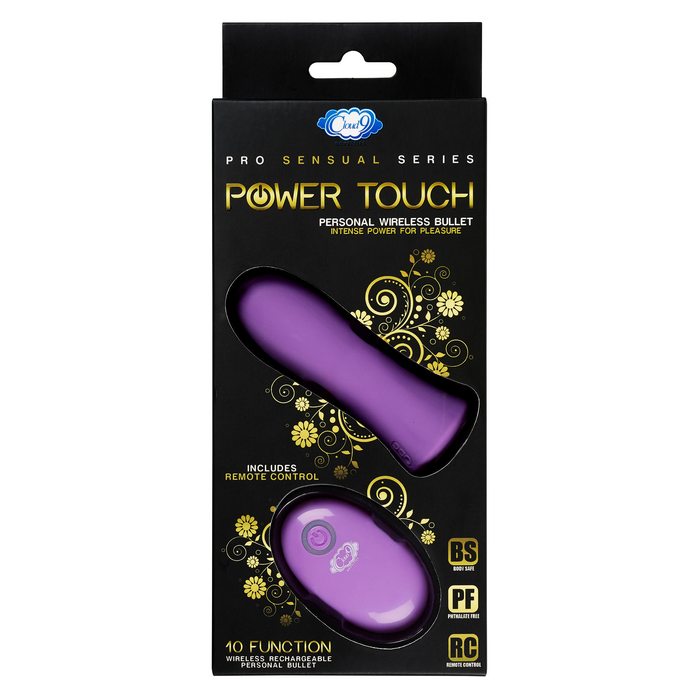 PRO SENSUAL POWER TOUCH BULLET W/ REMOTE CONTROL PURPLE - Click Image to Close