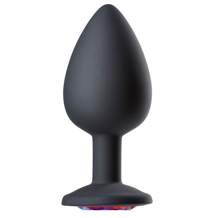 CLOUD 9 GEMS BLACK SILICONE ANAL PLUG LARGE - Click Image to Close