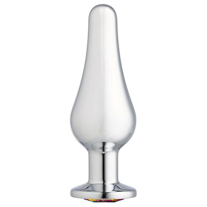 CLOUD 9 GEMS SILVER CHROMED TALL ANAL PLUG SMALL - Click Image to Close