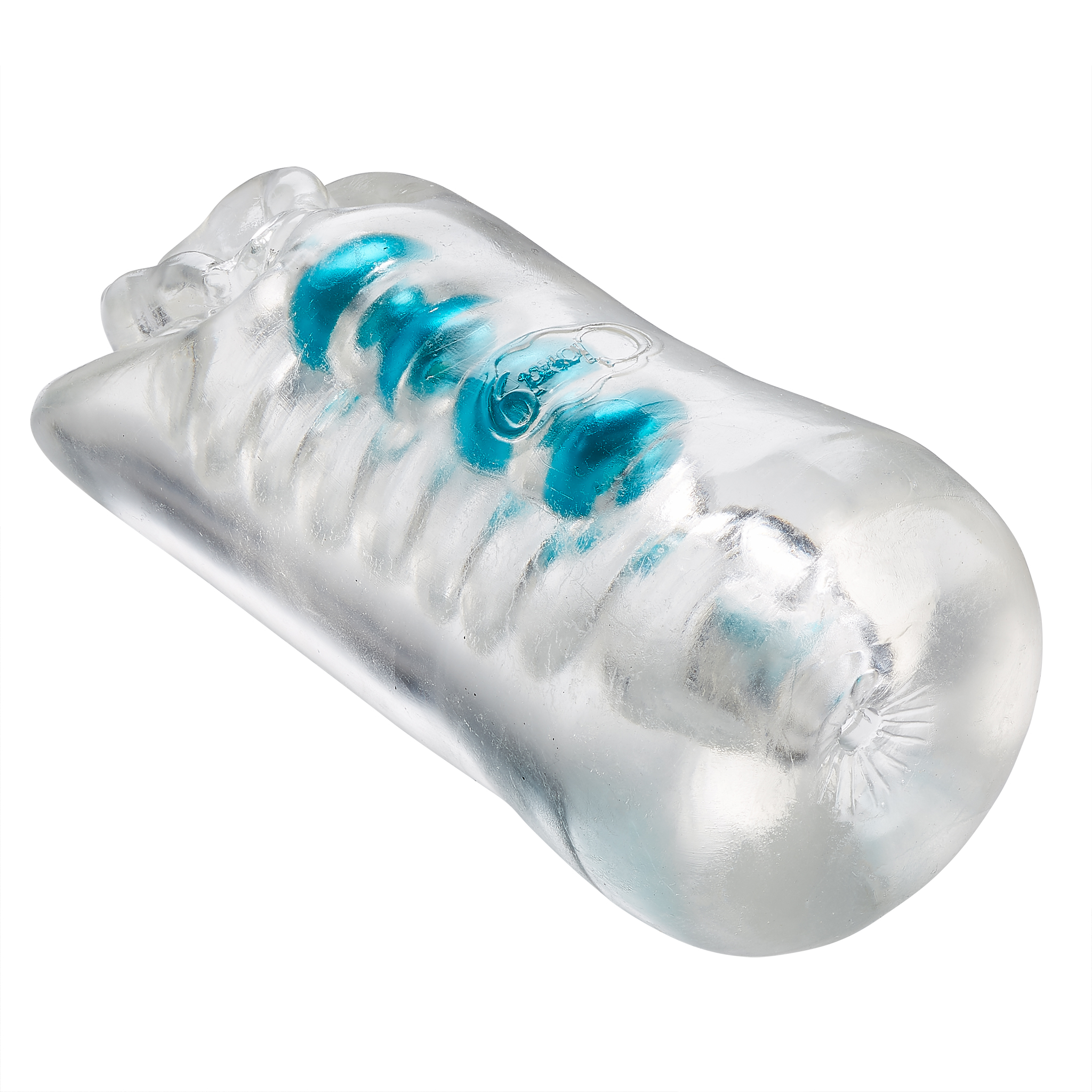 CLOUD 9 DOUBLE ENDED BEADED STROKER CLEAR - Click Image to Close