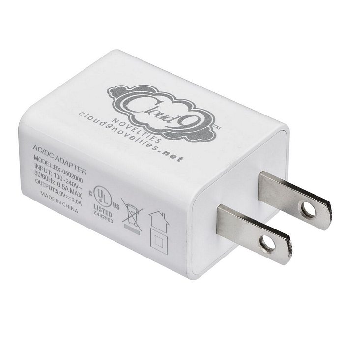 (D) CLOUD 9 USB 1 PORT ADAPTER CHARGER FOR VIBRATORS (NET)