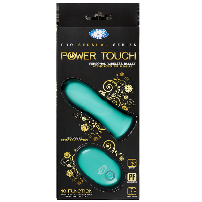 PRO SENSUAL POWER TOUCH BULLET W/ REMOTE CONTROL TEAL - Click Image to Close