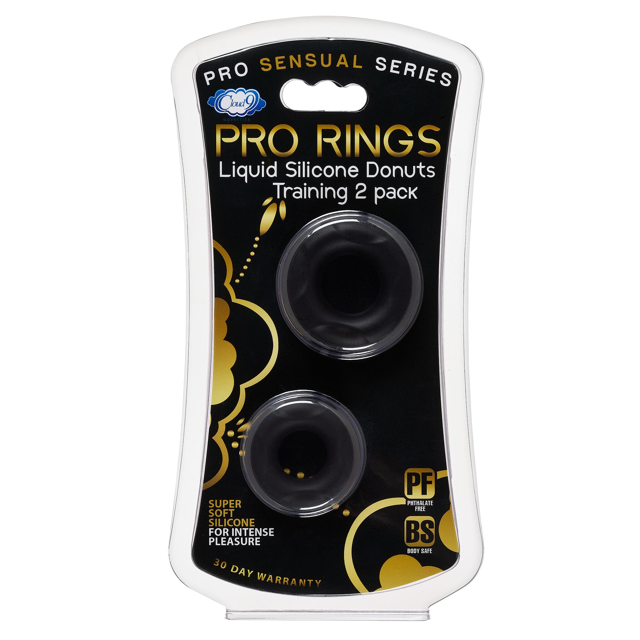 CLOUD 9 PRO RINGS LIQUID SILICONE DONUTS 2 PACK BLACK - Click Image to Close