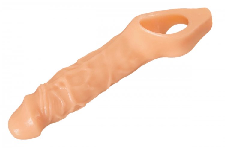 SIZE MATTERS REALLY AMPLE PENIS ENHANCER SHEATH FLESH - Click Image to Close