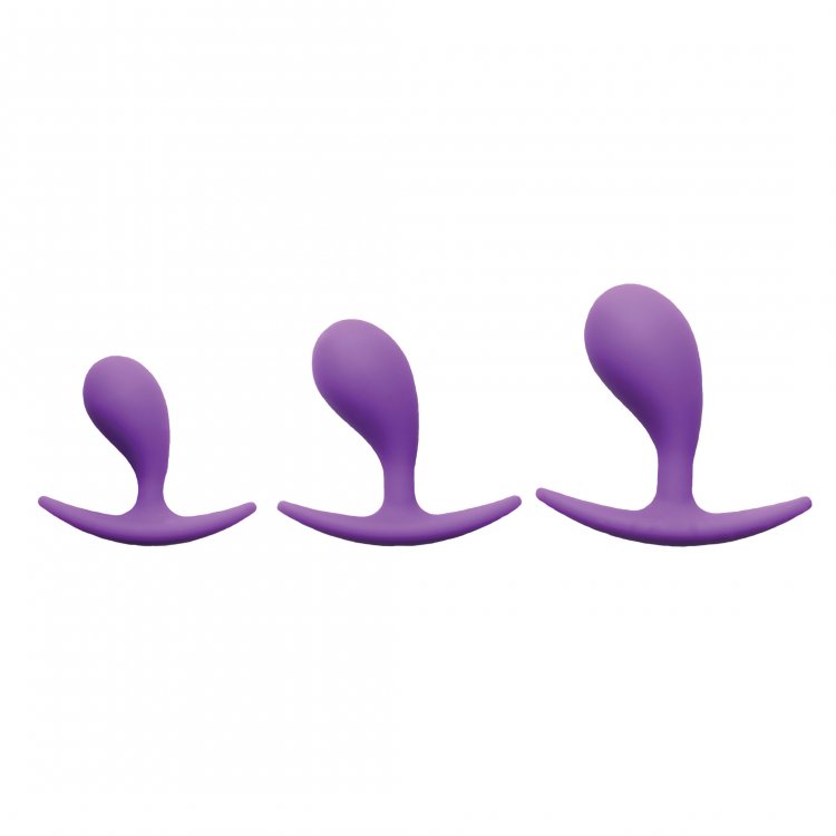 FRISKY BOOTY POPPERS CURVED SILICONE ANAL TRAINER 3PC SET - Click Image to Close