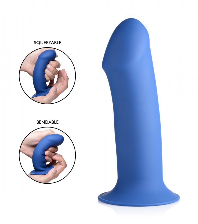 SQUEEZE-IT SQUEEZABLE THICK PHALLIC DILDO- BLUE - Click Image to Close