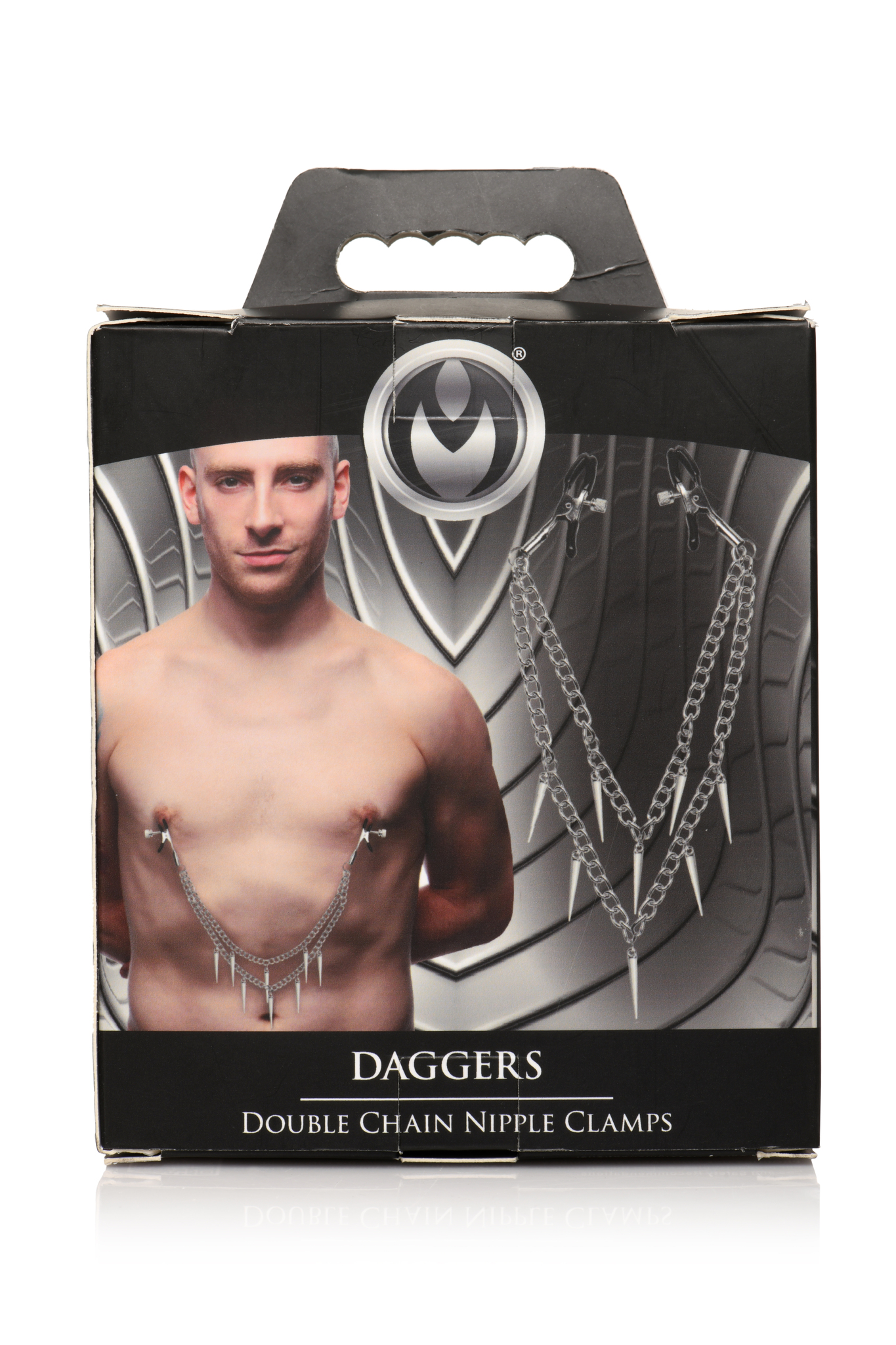 MASTER SERIES DAGGERS DOUBLE CHAIN NIPPLE CLAMPS - Click Image to Close