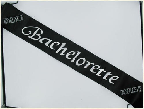BACHELORETTE BLACK SASH - Click Image to Close