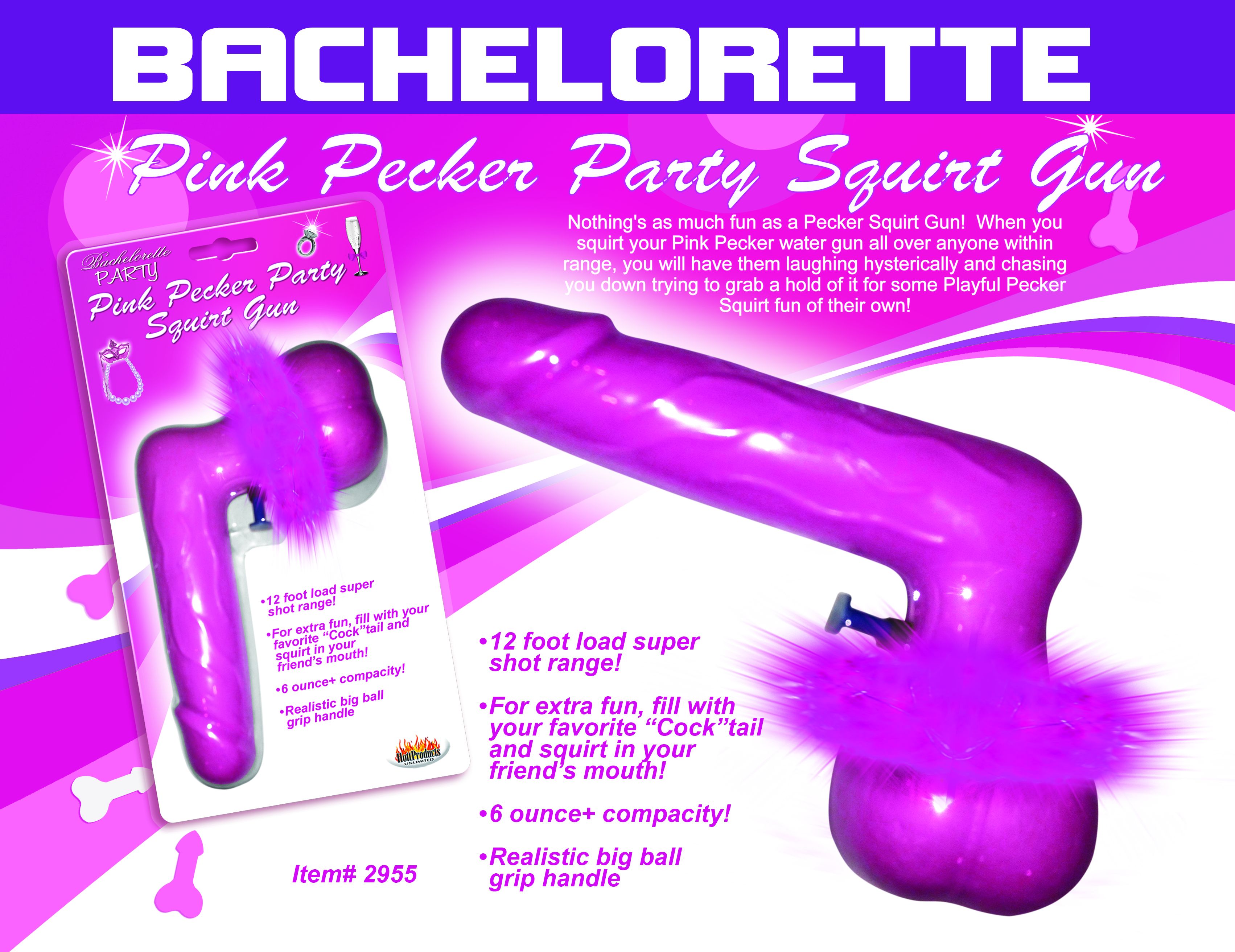 PINK PECKER PARTY SQUIRT GUN - Click Image to Close