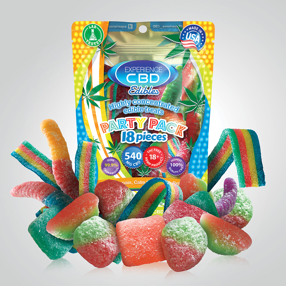 EXPERIENCE CBD 540MG ASSORTED GUMMIES 18PC (NET) - Click Image to Close