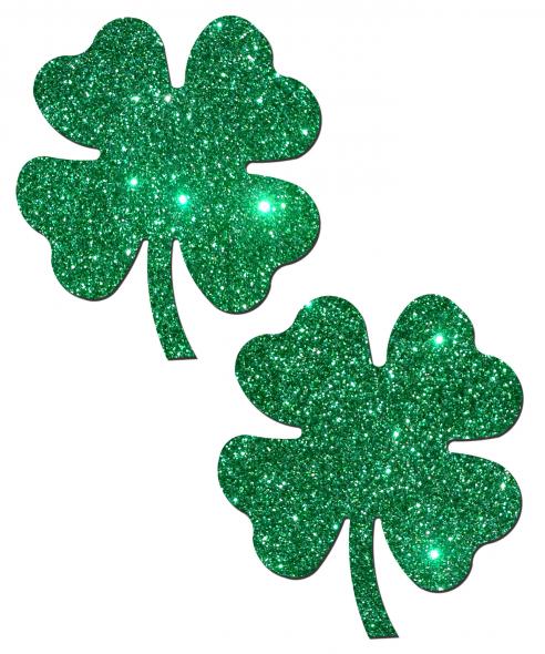 PASTEASE FOUR LEAF CLOVER: GLITTERING GREEN SHAMROCKS - Click Image to Close