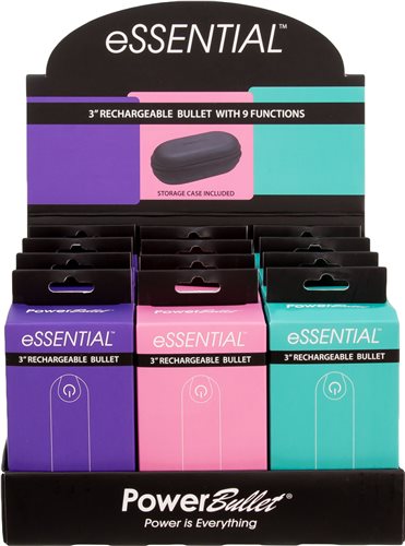 POWER BULLET ESSENTIAL 3.5IN RECHARGEABLE BULLET 12PC DISPLAY - Click Image to Close