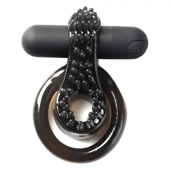 JAGGER RECHARGEABLE VIBRATING COCK RING BLACK SLEEVE - Click Image to Close
