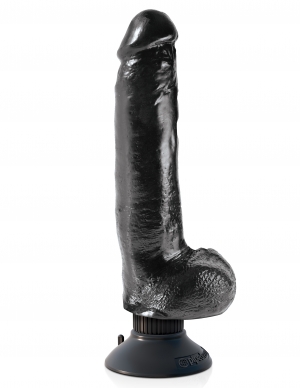 KING COCK 9 IN COCK W/BALLS BLACK VIBRATING - Click Image to Close