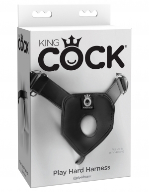 KING COCK PLAY HARD HARNESS BLACK - Click Image to Close