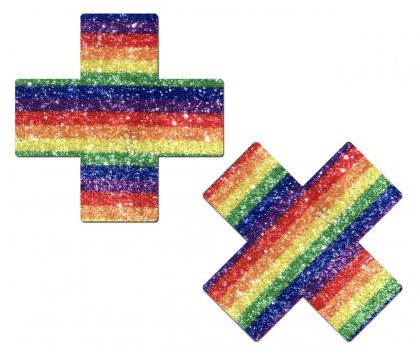 PASTEASE GLITTERING RAINBOW CROSS - Click Image to Close