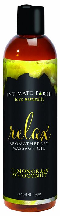 INTIMATE EARTH RELAX MASSAGE OIL 4OZ - Click Image to Close