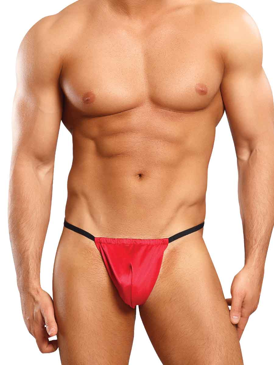 POSING STRAP SATIN LYCRA RED O/S - Click Image to Close