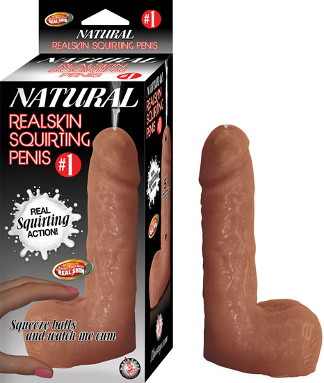 NATURAL REALSKIN SQUIRTING PENIS #1 BROWN - Click Image to Close