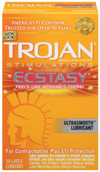 TROJAN ULTRA RIBBED ECSTASY 10 PACK - Click Image to Close