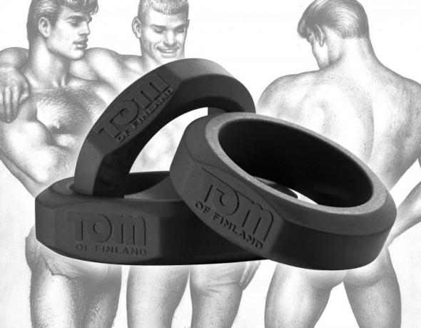 TOM OF FINLAND 3 PIECE COCK RING SET SILICONE - Click Image to Close