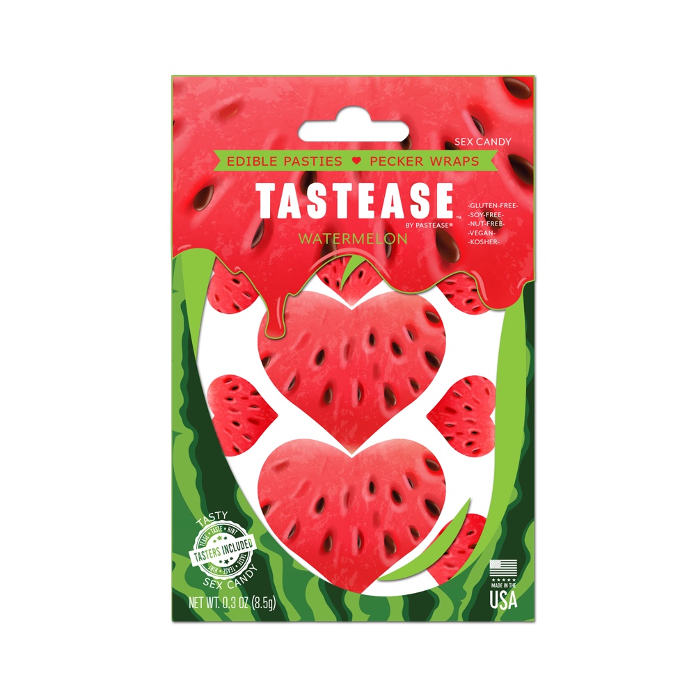 TASTEASE EDIBLE PASTIES & PECKER WRAPS IN WATERMELON - Click Image to Close