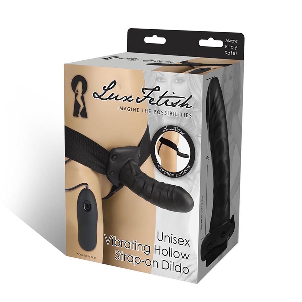 UNISEX VIBRATING HOLLOW STRAP ON DILDO - Click Image to Close