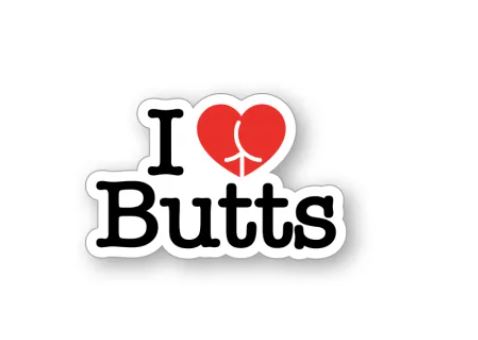I HEART BUTTS PIN (NET) - Click Image to Close