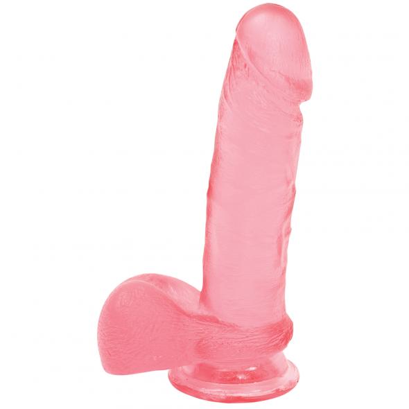 CRYSTAL JELLIES REALISTIC 7 IN COCK W/ BALLS PINK