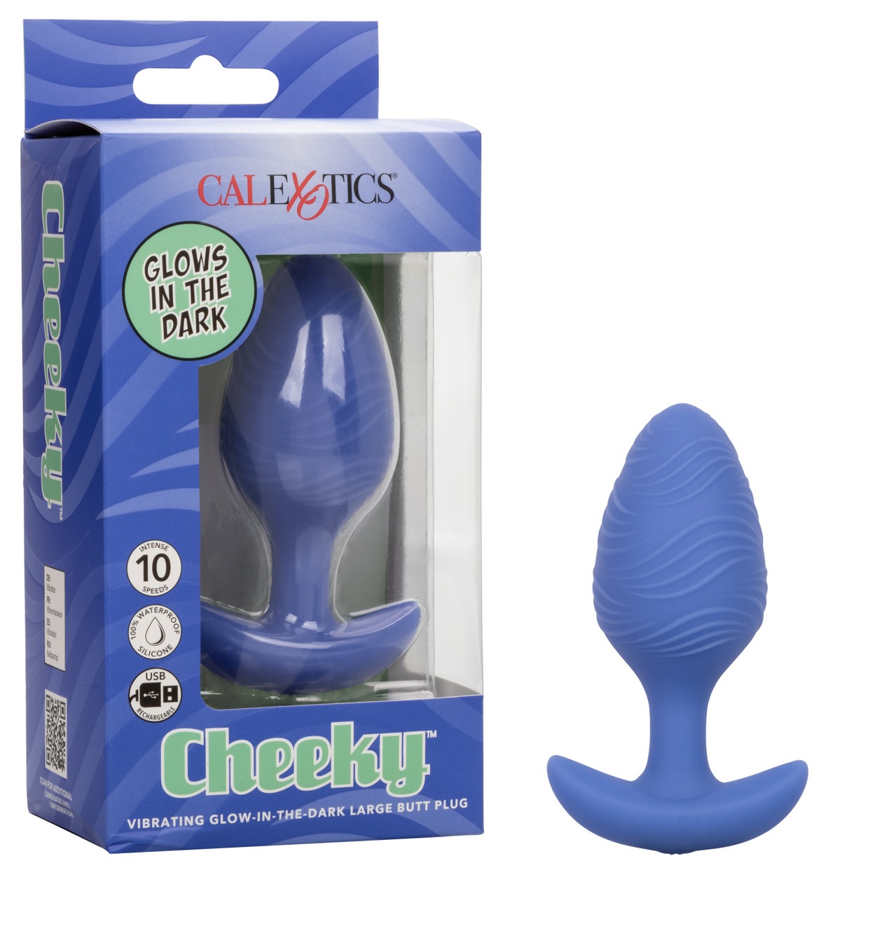 CHEEKY VIBRATING GLOW-IN-THE- DARK LARGE BUTT PLUG