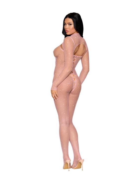 BODYSTOCKING & SHRUG ROSE QUARTZ O/S