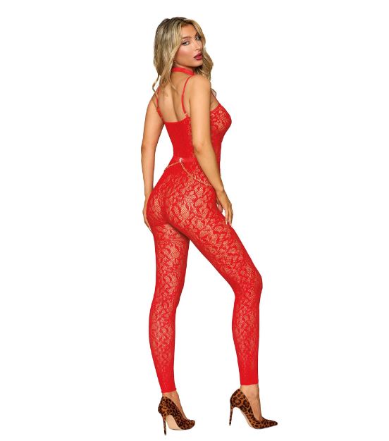 BODYSTOCKING & HARNESS POINSETTIA O/S