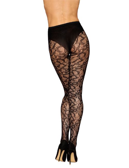 LACE PANTYHOSE BLACK O/S