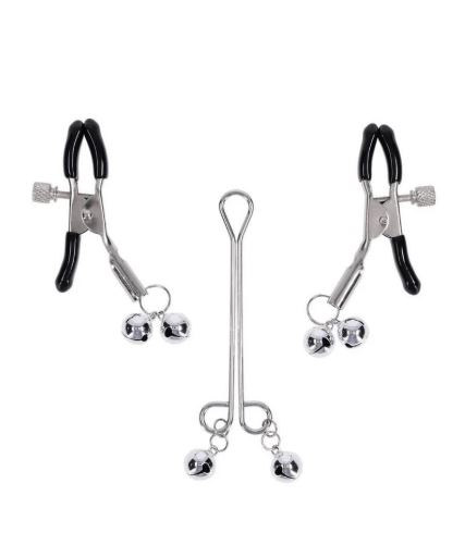 SEX & MISCHIEF SHADOW BELL NIPPLE AND CLIT JEWELRY