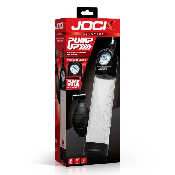JOCK ADVANCED PUMP UP GAUGE PENIS PUMP W/BULB