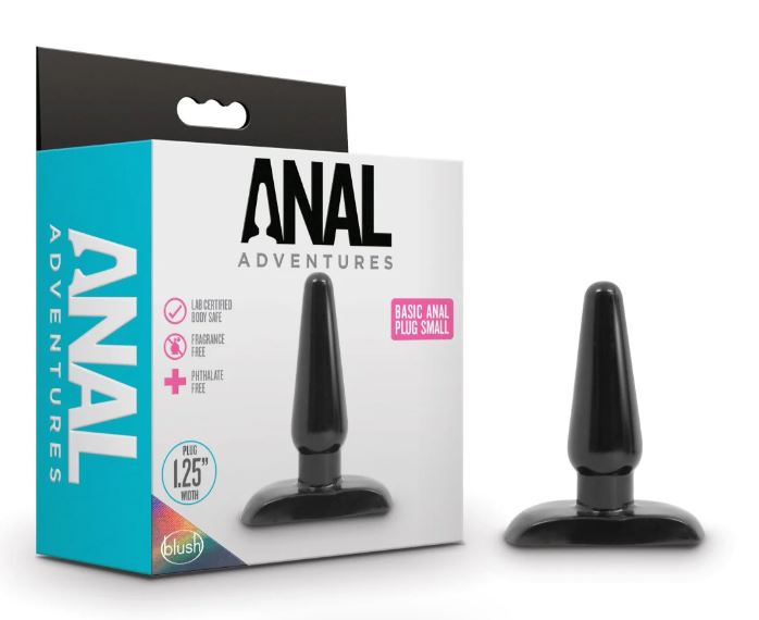 ANAL ADVENTURES BASIC ANAL PLUG - SMALL - BLACK