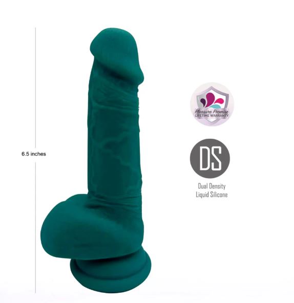 DECLAN 6.5IN LIQUID SILICONE DONG GREEN