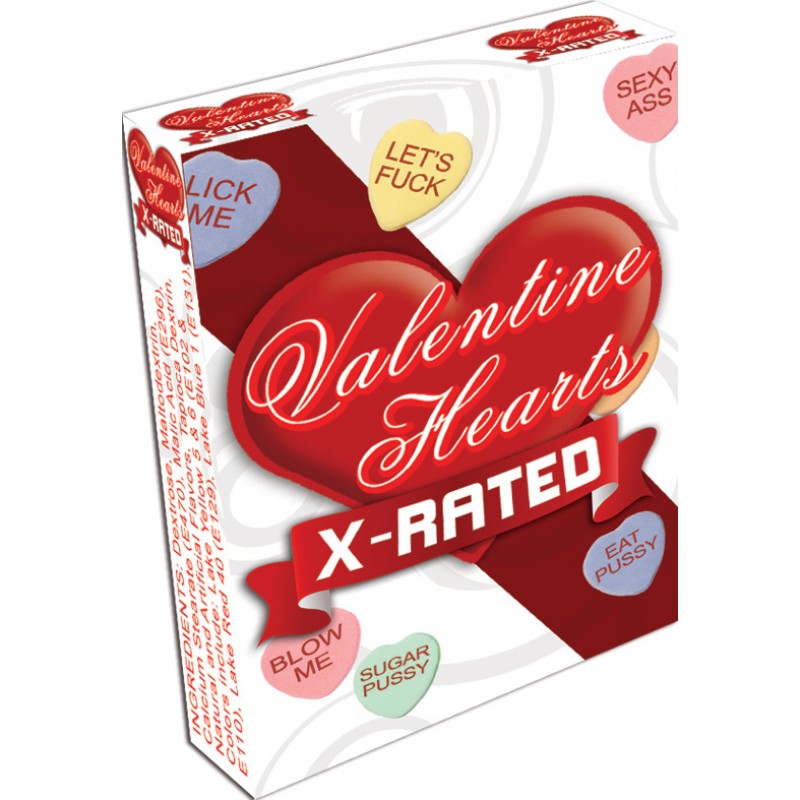 VALENTINES X RATED HEART CANDY W/ ASSORTED SAYINGS (EACHES)